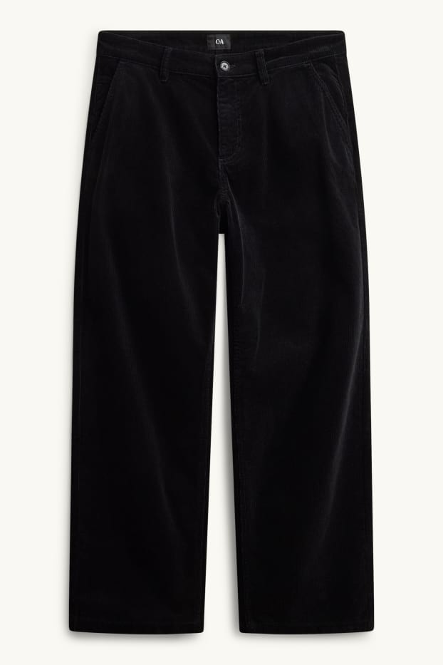 Herren - Cord-Chino - Relaxed Fit - schwarz