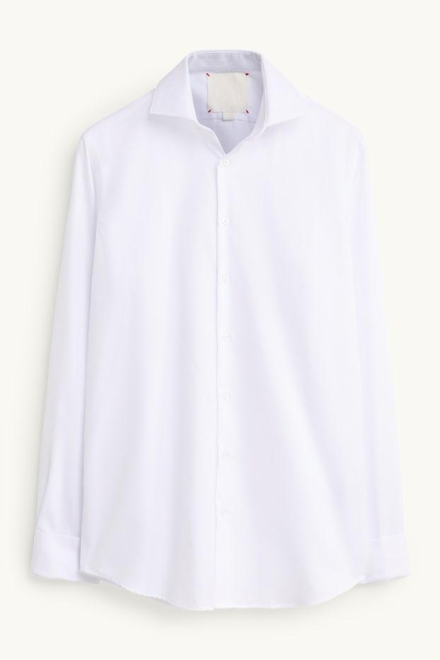 Heren - Business-overhemd - regular fit - cut away - strijkvrij - wit