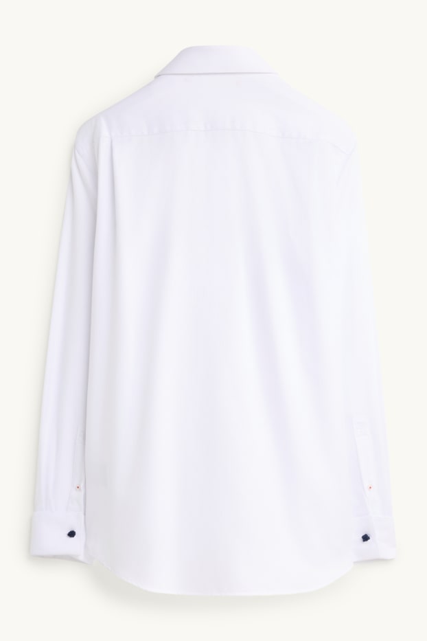 Heren - Business-overhemd - regular fit - cut away - strijkvrij - wit