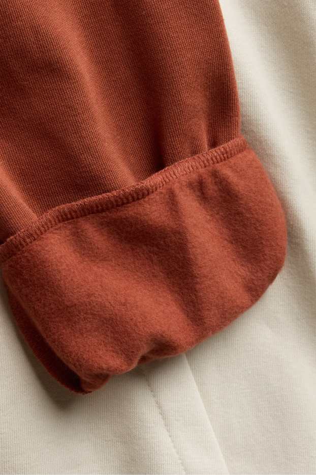 Kinderen: jongens - Set van 2 - schorpioen, wolf - hoodie en sweatshirt - bruin / crème wit