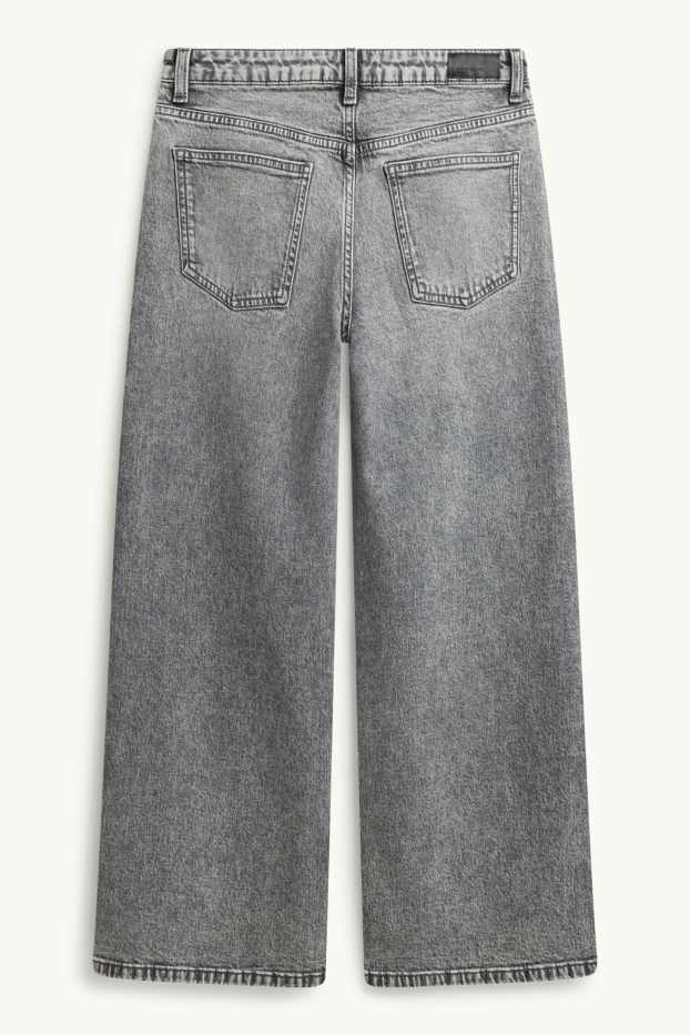 Nena - Wide Leg Jeans amb pedres d’estràs - gris/platejat