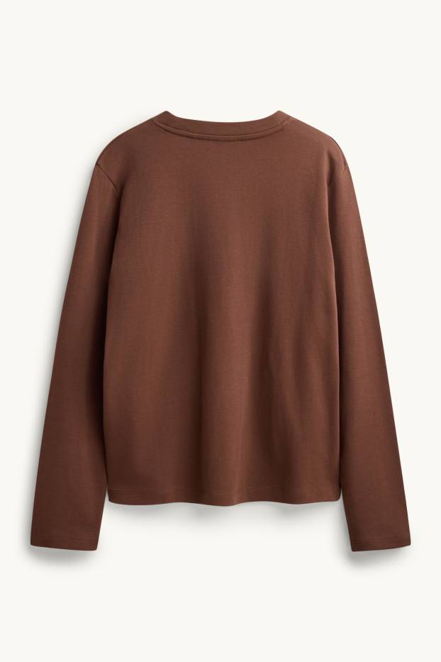 Femei - Tricou cu mânecă lungă - regular fit - maro