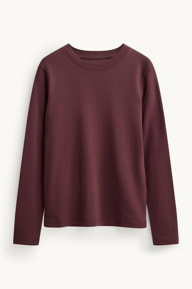 Damen - Langarmshirt - Regular Fit - bordeaux