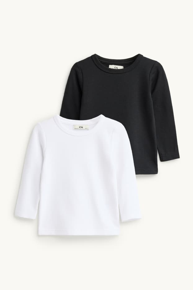 Children Boys - Multipack of 2 - long sleeve thermal top - black / white