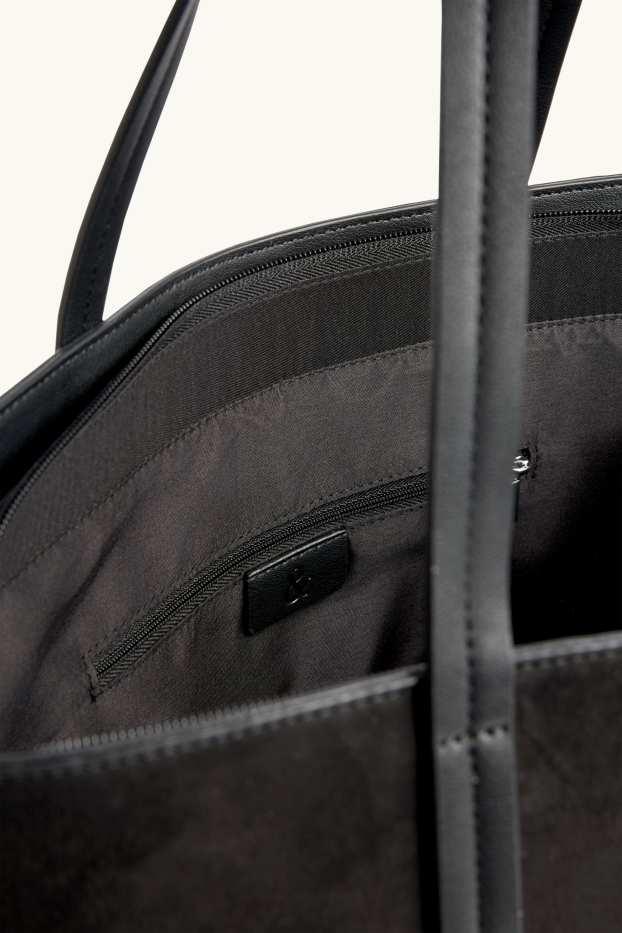 Women - Large shopper - faux suede - black
