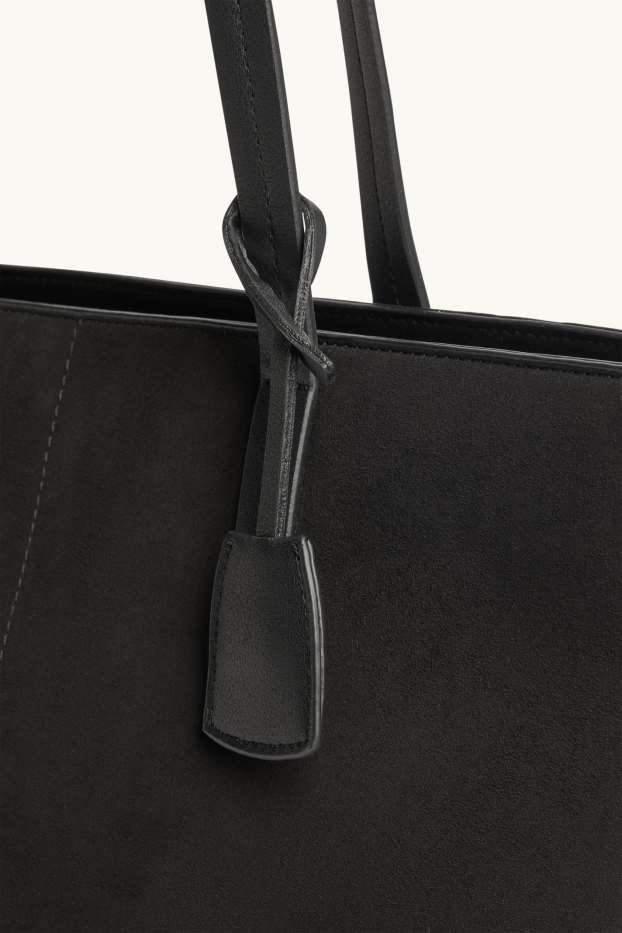Women - Large shopper - faux suede - black