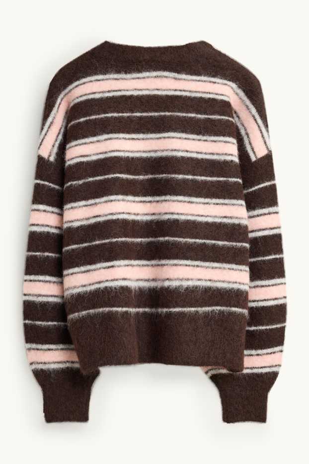 Femmes - Pull - à rayures - marron