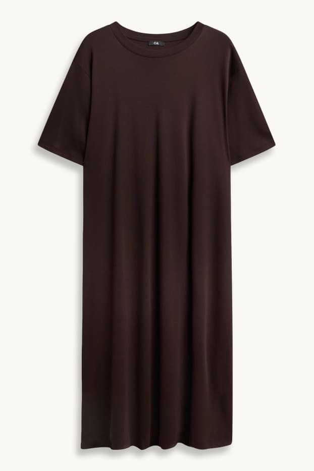 Damen - T-Shirt-Kleid - dunkelbraun