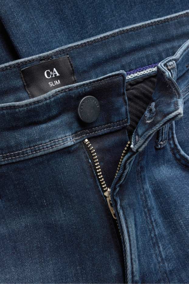 Pánské - Slim jeans - džíny - tmavomodré