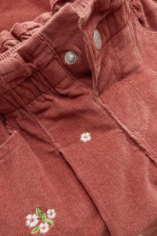 Bambine - Fiore - pantaloni termici - LYCRA® - rosso scuro