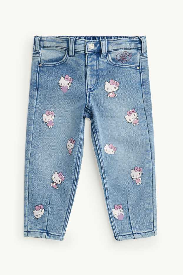 Bambine - Hello Kitty - relaxed jeans - jeans termici - jeans azzurro