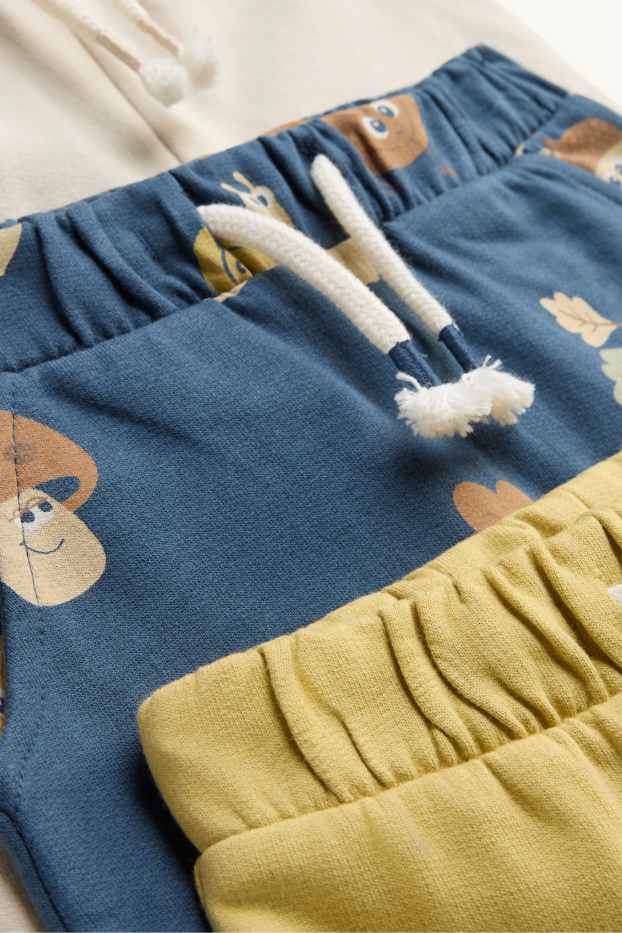Bébés garçons - Lot de 3 - automne et petit lapin - pantalon de jogging bébé - jaune moutarde