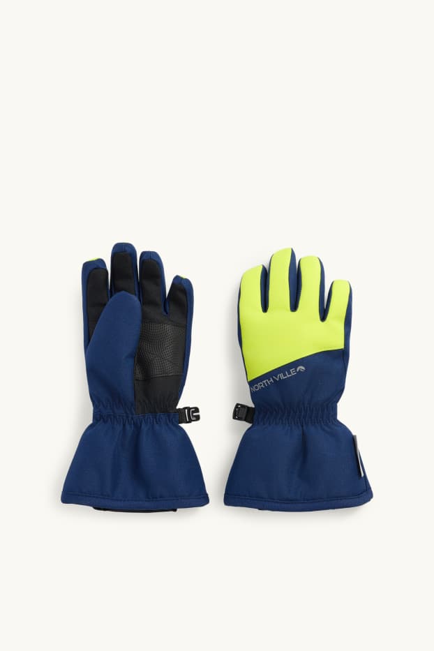 Enfants garçons - Gants de ski - rembourrés - imperméables - bleu