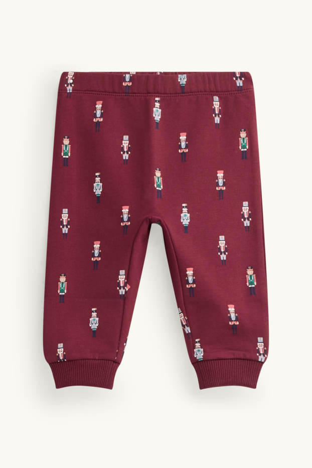 Baby Buben - Mini Me - Nussknacker - Baby-Weihnachts-Pyjama - 2 teilig - bordeaux / weiß