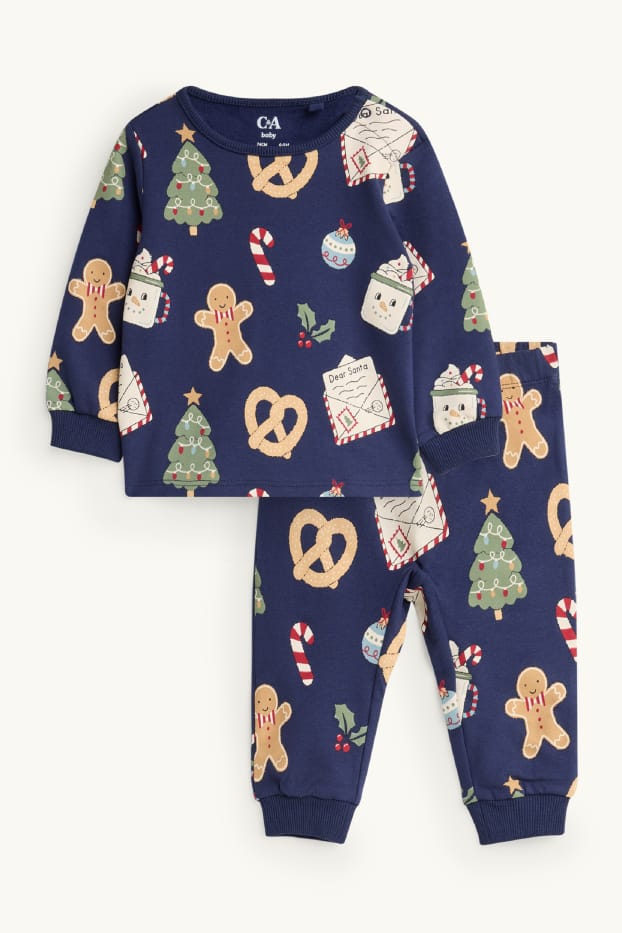 Unisex - Mini Me - pijama pentru bebeluși, cu motive de Crăciun - 2 piese - albastru închis
