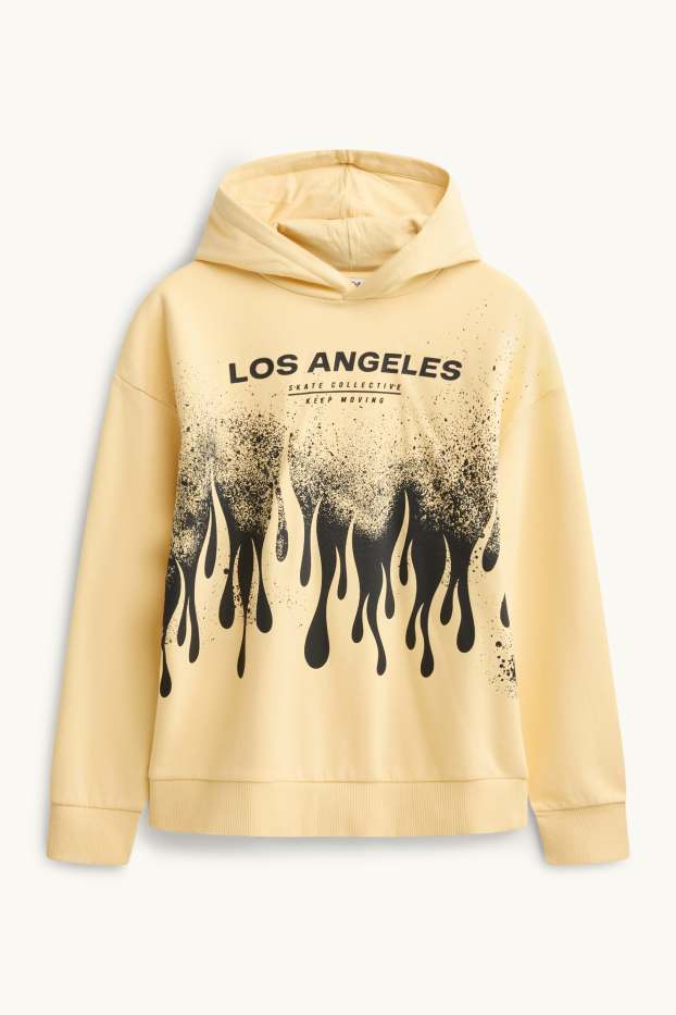 Kinder Jungen - Flammen - Hoodie - gelb