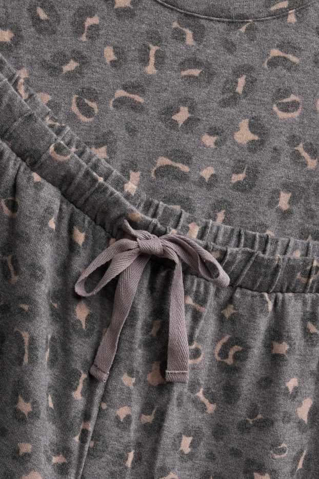 Women - Pyjamas - leopard print - gray / beige