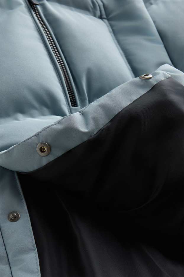 Kinder Mädchen - Funktions-Steppjacke mit Kapuze - gefüttert - hellblau