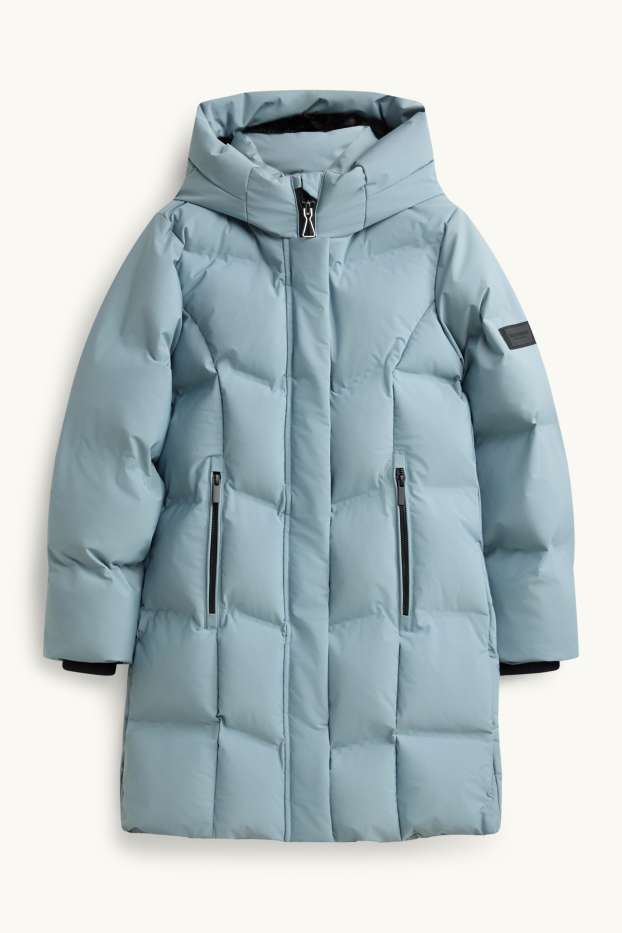Kinder Mädchen - Funktions-Steppjacke mit Kapuze - gefüttert - hellblau