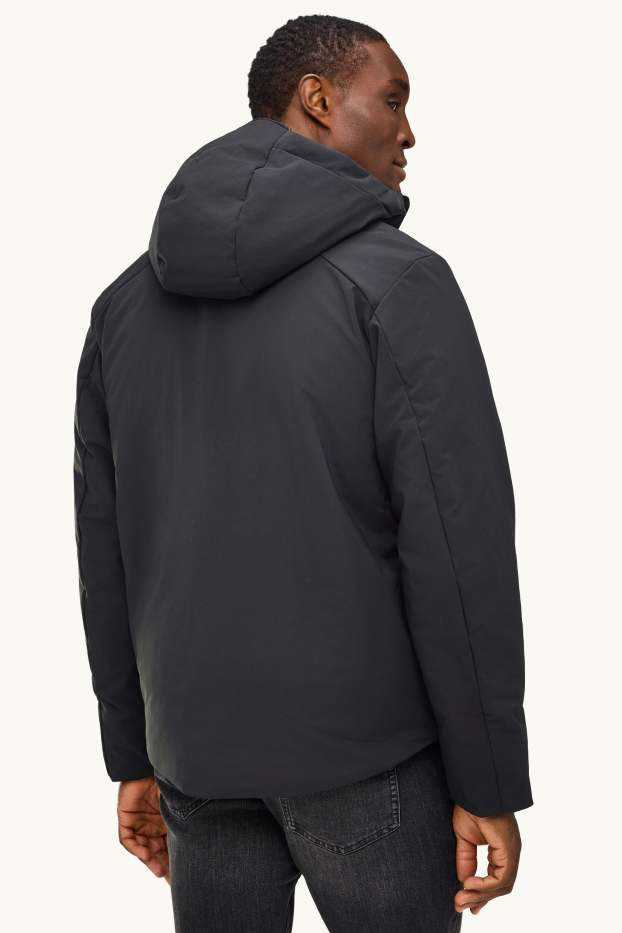 Hommes - Veste à coquille souple avec capuche - doublée - finition déperlante - noir