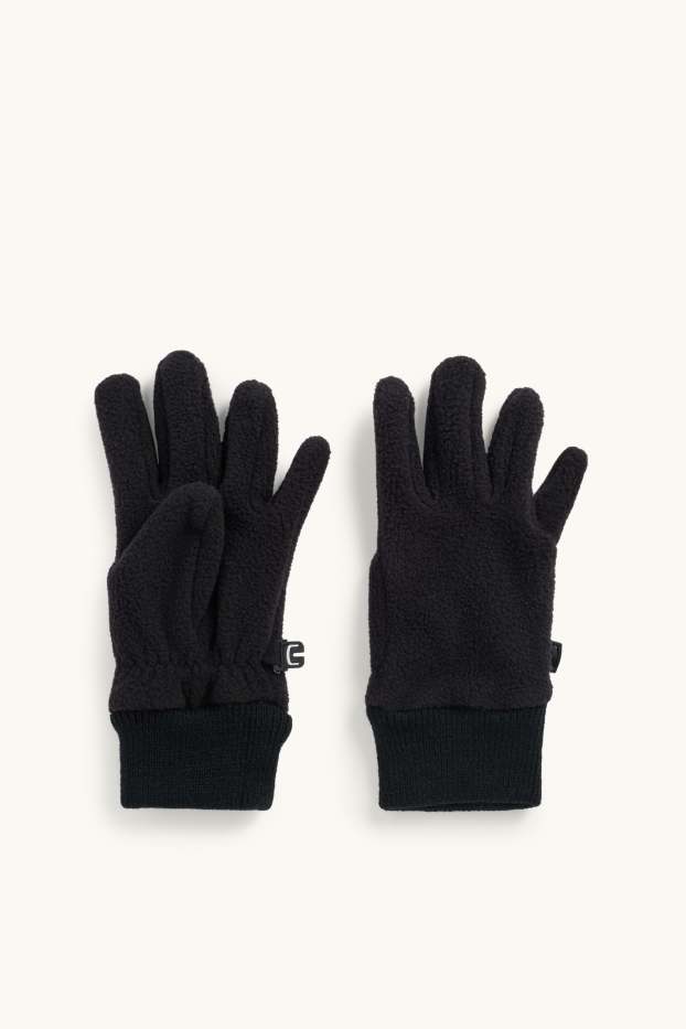Enfants garçons - Gants en polaire - noir