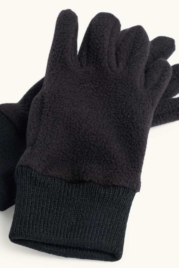 Enfants garçons - Gants en polaire - noir