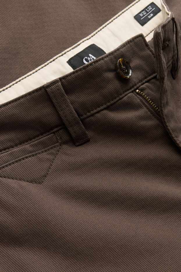 Hommes - Chino - slim fit - marron