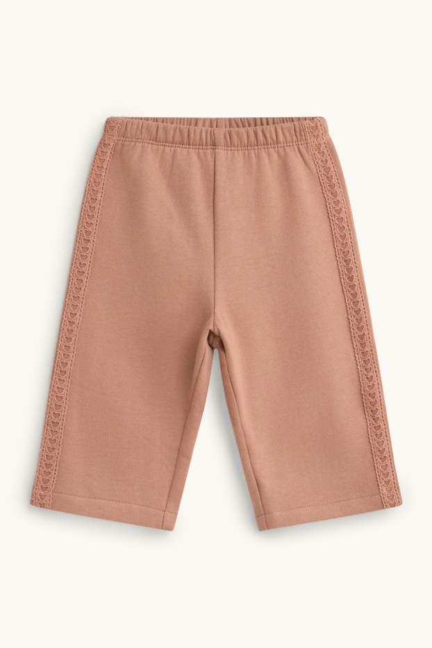 Baby: meisjes - Beertje - babyoutfit - 2-delig - crèmekleurig