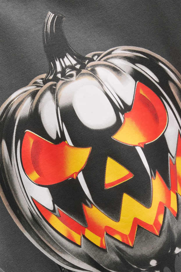 Děti - chlapci - Halloween - dýně - mikina - šedá