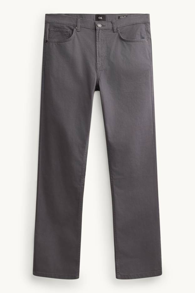 Hommes - Pantalon - straight fit - gris foncé