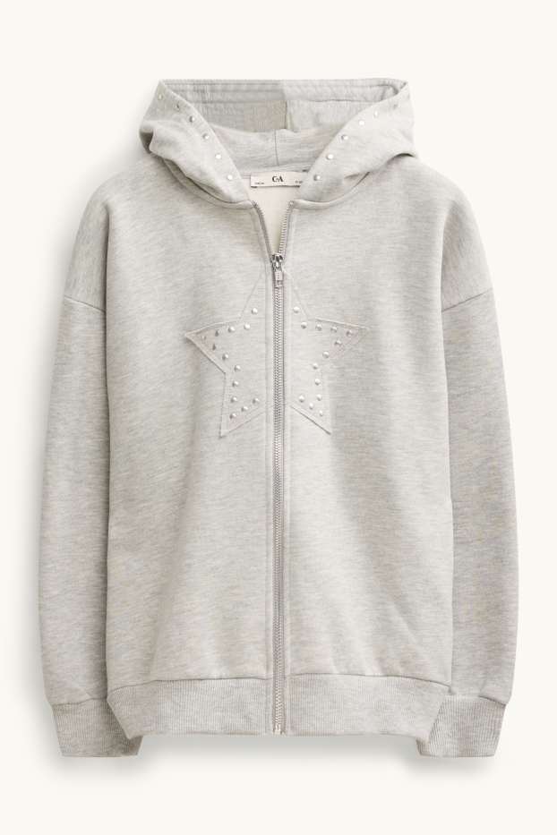 Enfants filles - Veste sweat - gris
