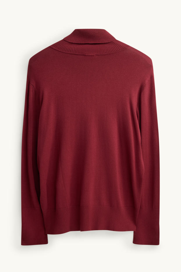 Femmes - Pull à col roulé - bordeaux
