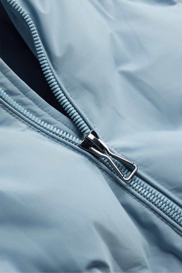 Kinder Mädchen - Steppjacke mit Kapuze - wasserabweisend - hellblau