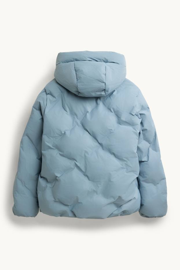 Kinder Mädchen - Steppjacke mit Kapuze - wasserabweisend - hellblau