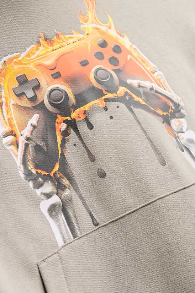 Enfants garçons - Manette de jeux vidéo - sweat à capuche - kaki