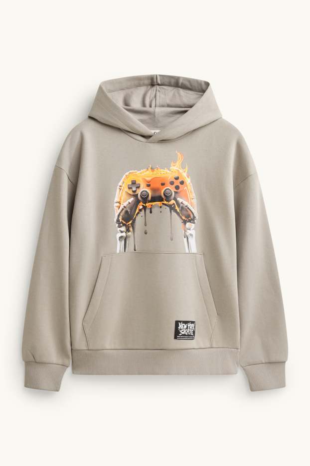 Enfants garçons - Manette de jeux vidéo - sweat à capuche - kaki