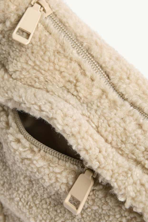 Femmes - Sac à bandoulière en peluche - beige