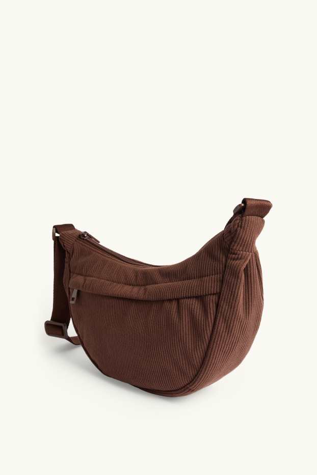 Femmes - Sac à bandoulière en velours côtelé - marron