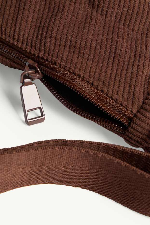 Femmes - Sac à bandoulière en velours côtelé - marron