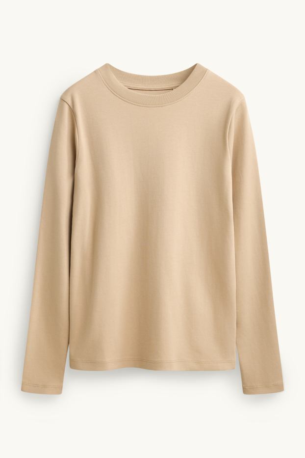 Femmes - Haut à manches longues - regular fit - beige