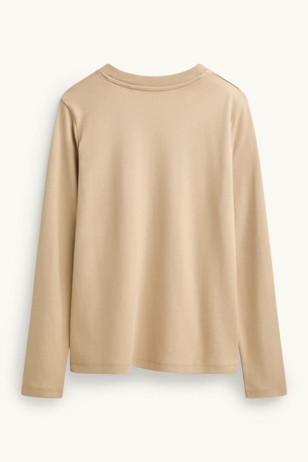 Femmes - Haut à manches longues - regular fit - beige