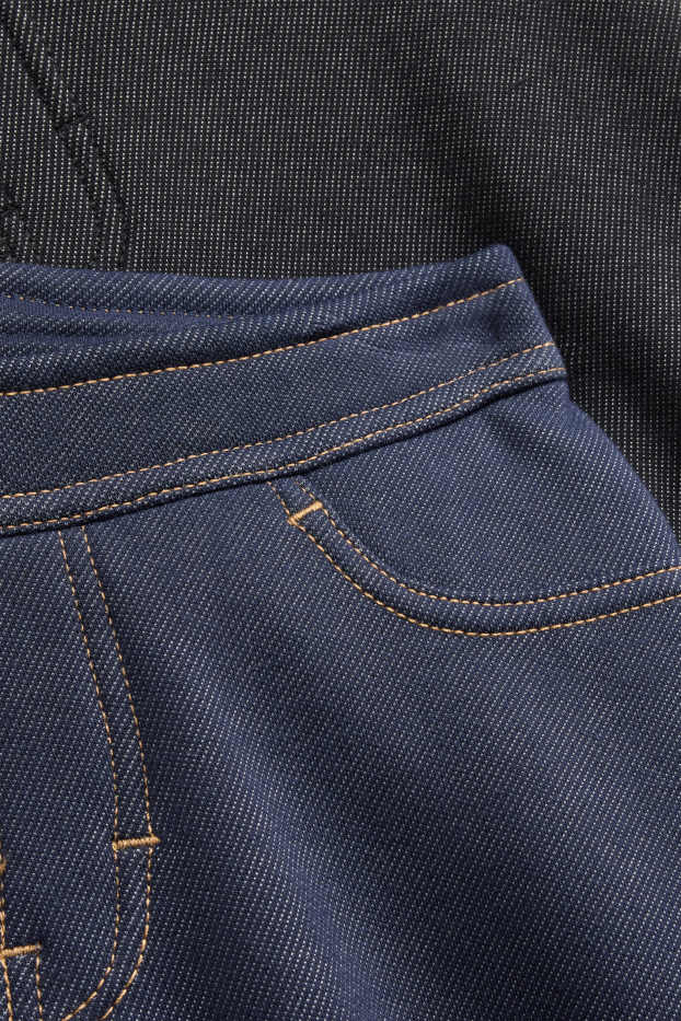 Enfants filles - Lot de 2 - leggings chauds - aspect jean - jean bleu