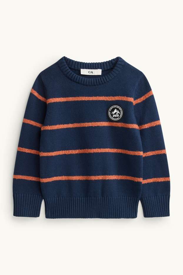 Children Boys - Jumper - striped - blue