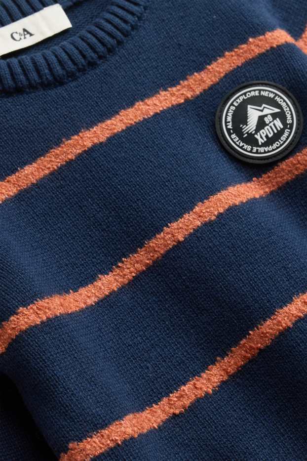 Children Boys - Jumper - striped - blue
