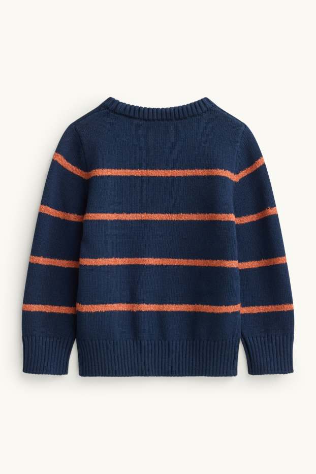 Children Boys - Jumper - striped - blue