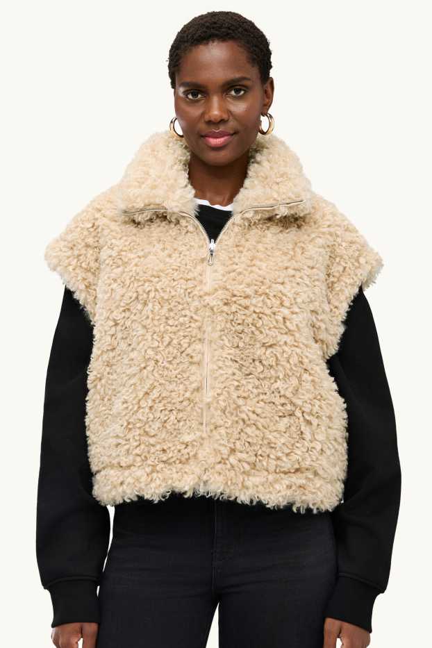 Dames - Omkeerbaar vest - beige
