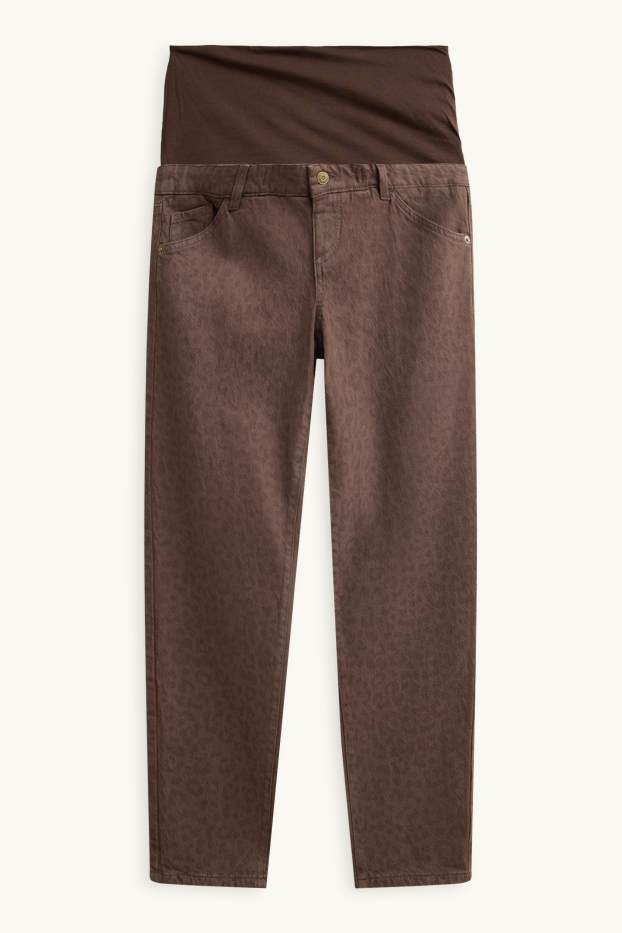 Femmes - Pantalon de grossesse - relaxed fit - imprimé léopard - marron
