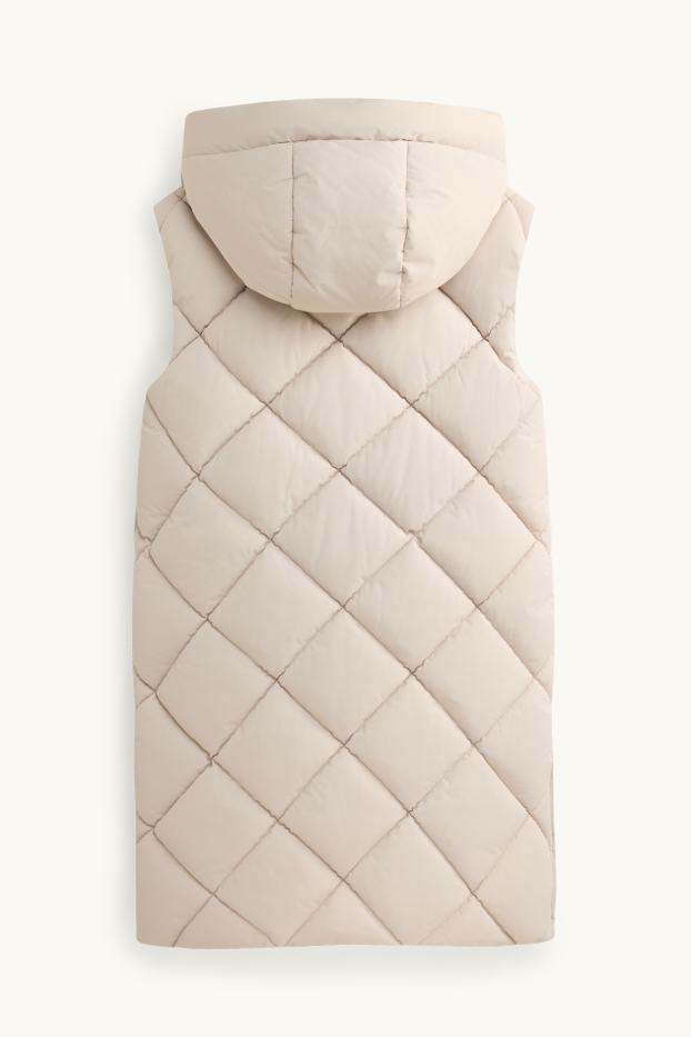 Children Girls - Quilted gilet with hood - water-repellent - cremewhite