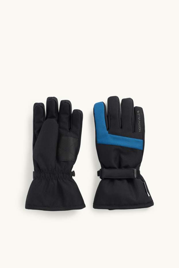 Enfants garçons - Gants - imperméable - bleu / noir