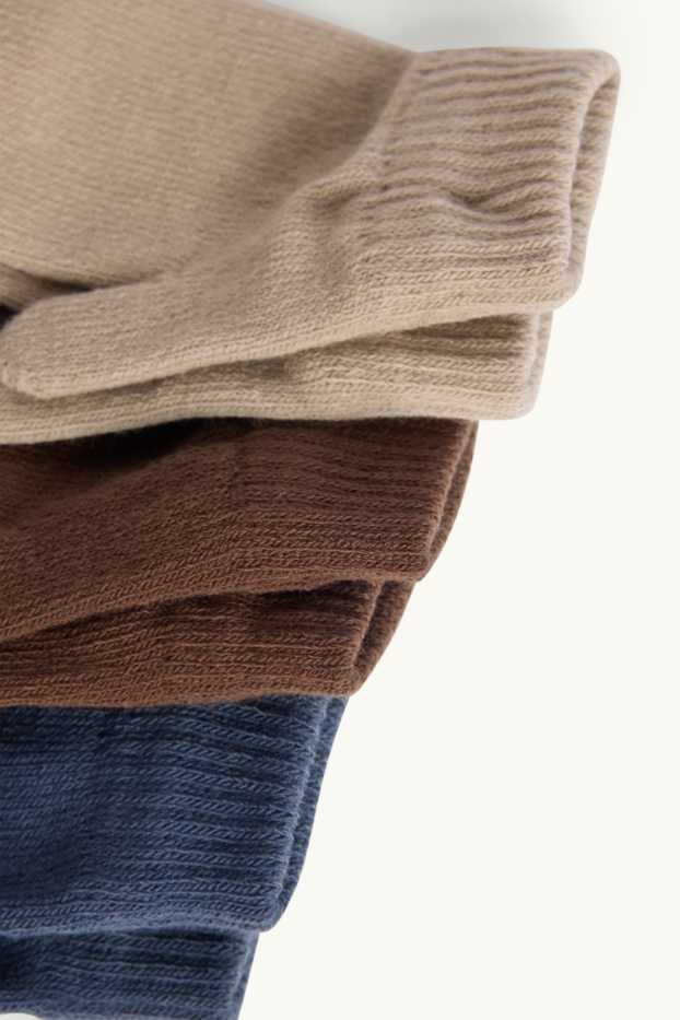 Neonati - Confezione da 3 - muffole per neonati - beige / blu